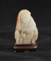 A Chinese white and russet jad