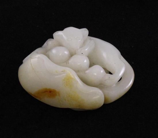 A Chinese white and russet jade