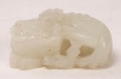 A Chinese white jade carved be