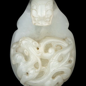 A Chinese White Jade 'Chilong' Belt