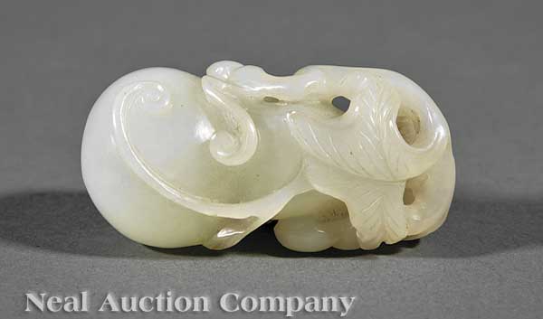A Chinese White Jade Double Gourd