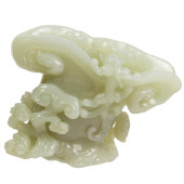 A CHINESE WHITE JADE LIBATION