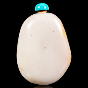 A Chinese White Jade Pebble-Form