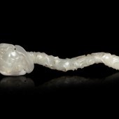 A Chinese White Jade Ruyi Scep