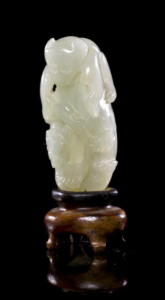 A Chinese White Jade Toggle of a