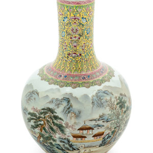 A Chinese Yellow Ground Famille