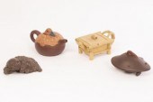 A Chinese Yixing teapot and co