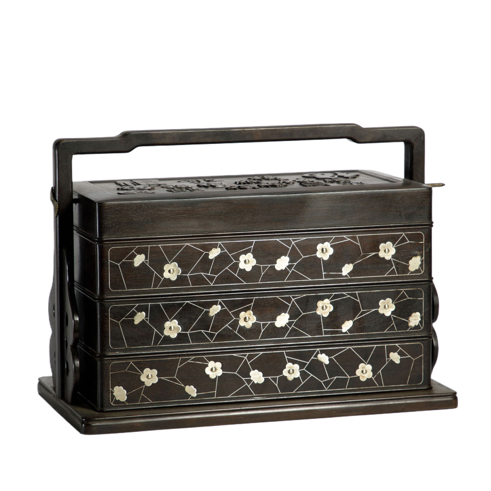 A CHINESE ZITAN PICNIC BOXA CHINESE