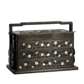 A CHINESE ZITAN PICNIC BOX<br>