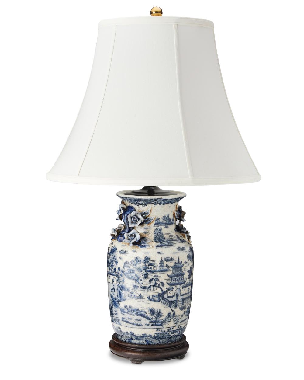 A CHINOISERIE BLUE AND WHITE