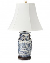 A CHINOISERIE BLUE AND WHITE P