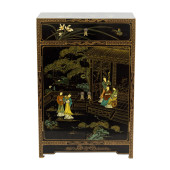 A CHINOISERIE DECORATED LAQUER