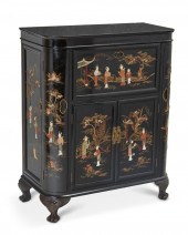 A CHINOISERIE INLAID LACQUERED