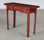 A CHIPPENDALE CHERRY FOLD TOP