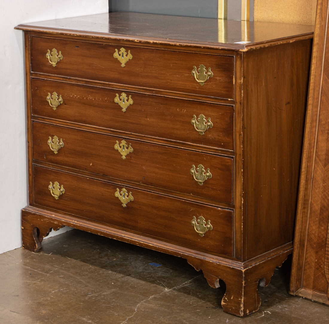 A CHIPPENDALE FAUX GRAINED FOUR