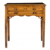 A CHIPPENDALE MAHOGANY WORK TA