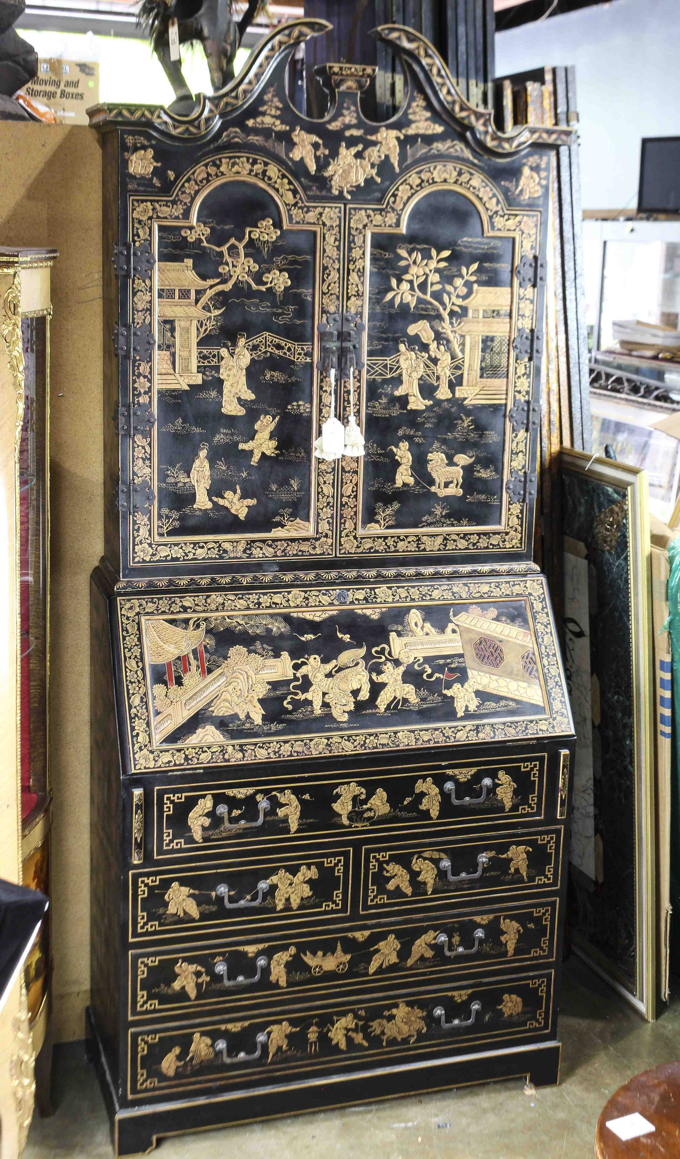 A CHIPPENDALE STYLE PARTIAL GILT