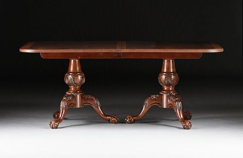 A CHIPPENDALE STYLE TWO PEDESTAL