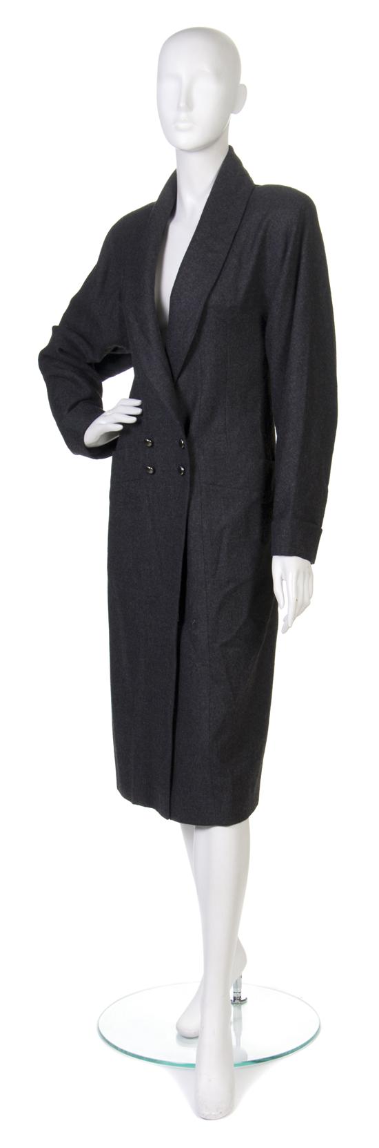 A Chloe Gray Wool Coat shawl collar