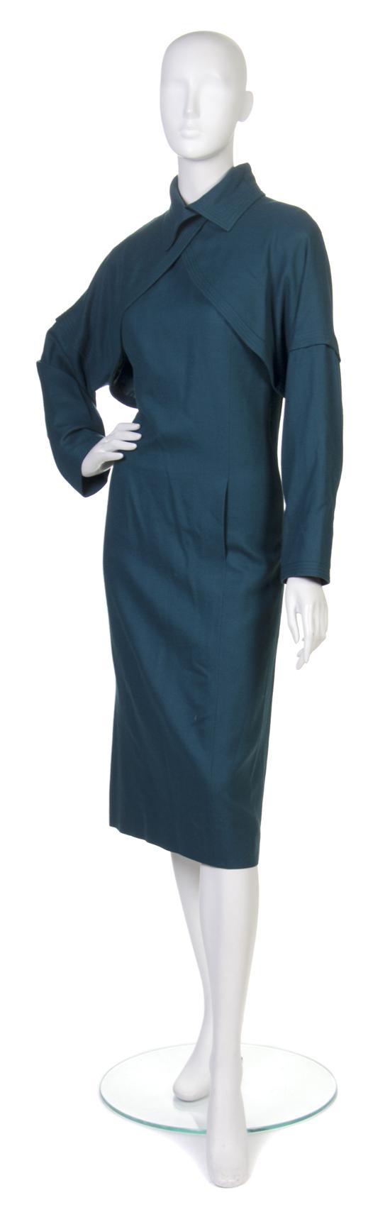 A Chloe Green Wool Dress attached