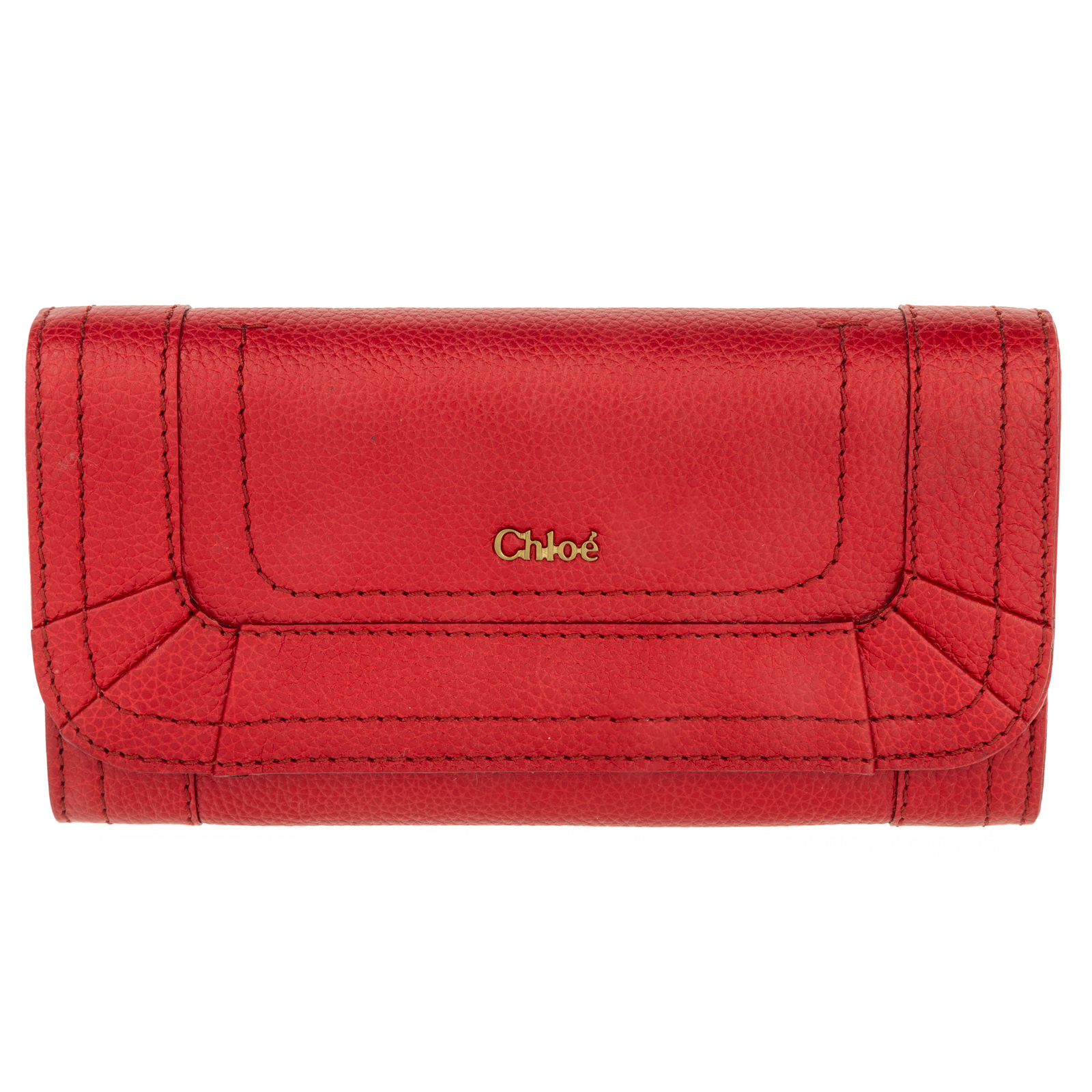 A CHLOE LEATHER PARATY WALLET A red