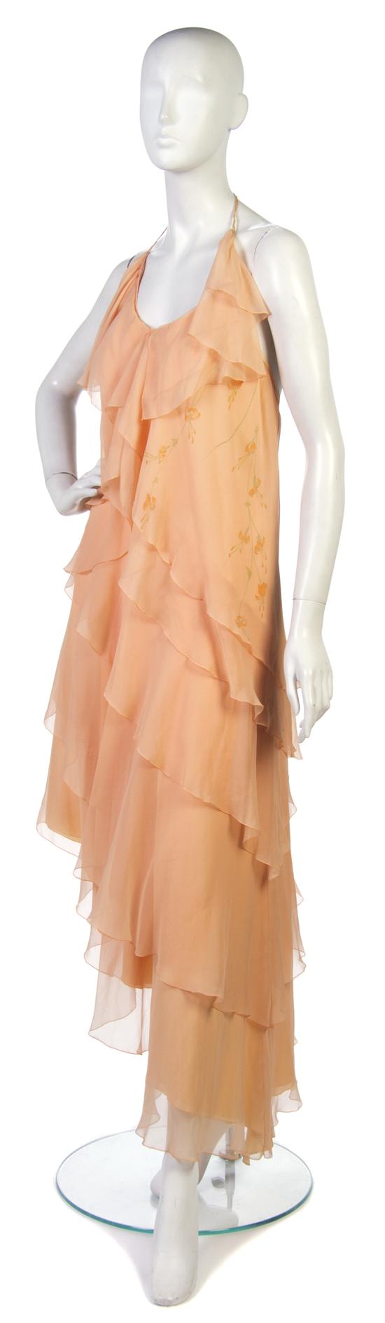 A Chloe Peach Silk Chiffon Two