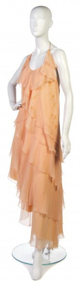 A Chloe Peach Silk Chiffon Two