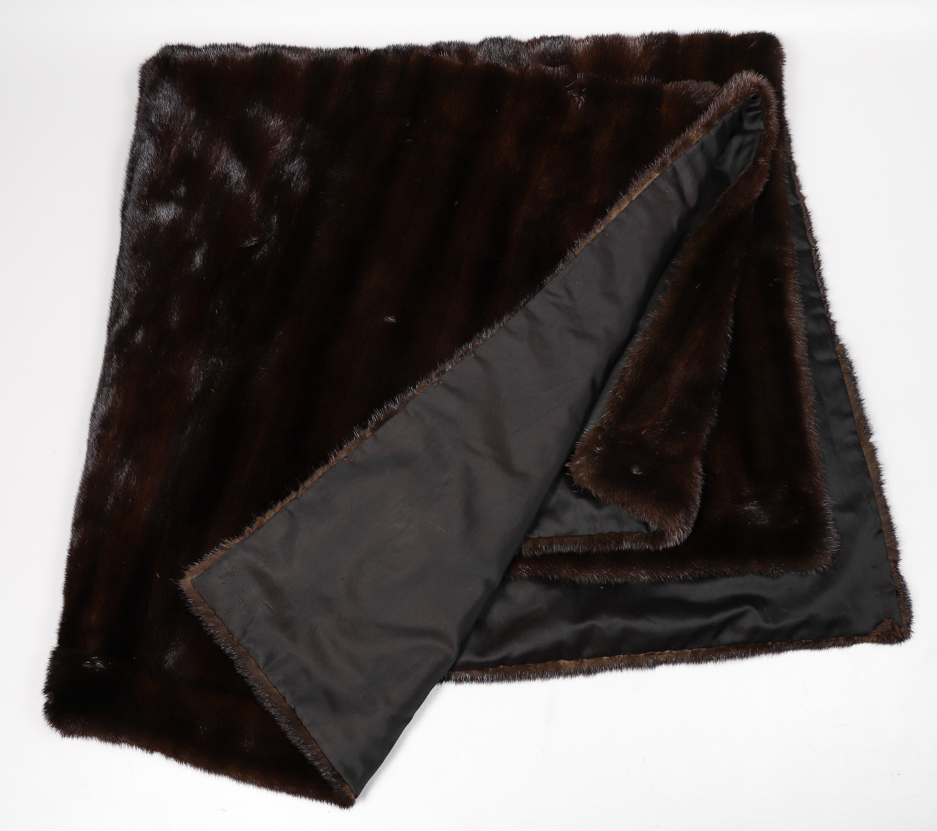 A Chocolate mink throw blanket, 49"