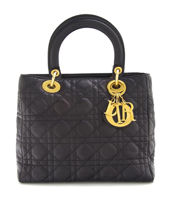 A Christian Dior Black Leather