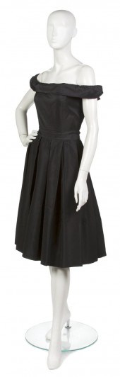 A Christian Dior Black Silk Fa