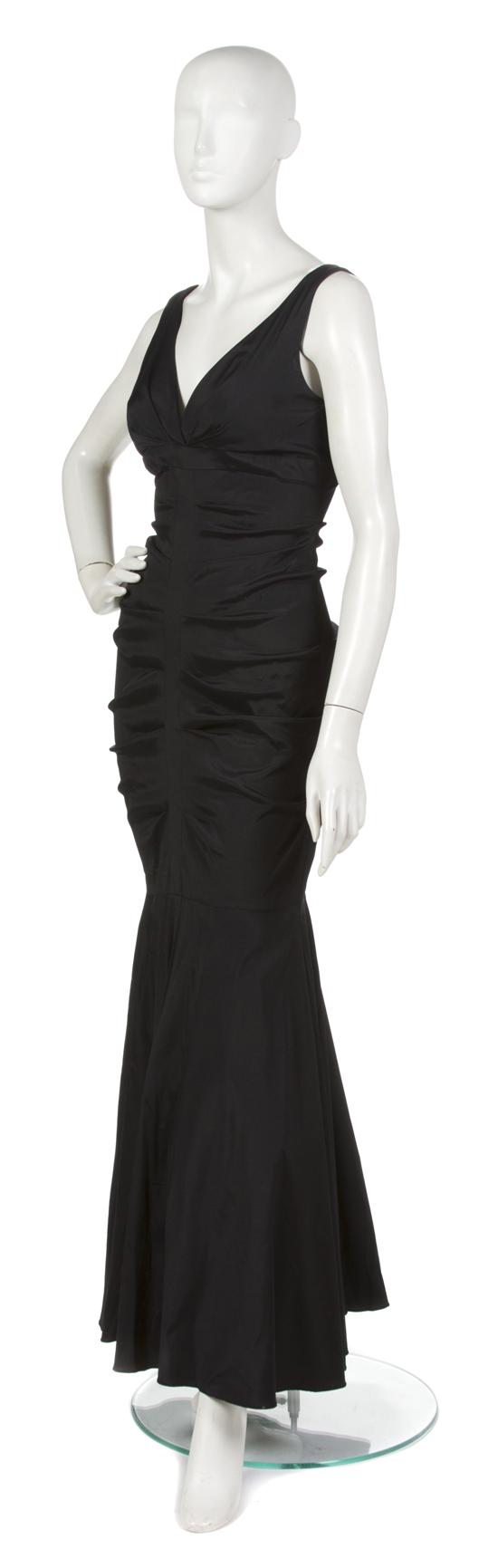 A Christian Dior Black Silk Evening