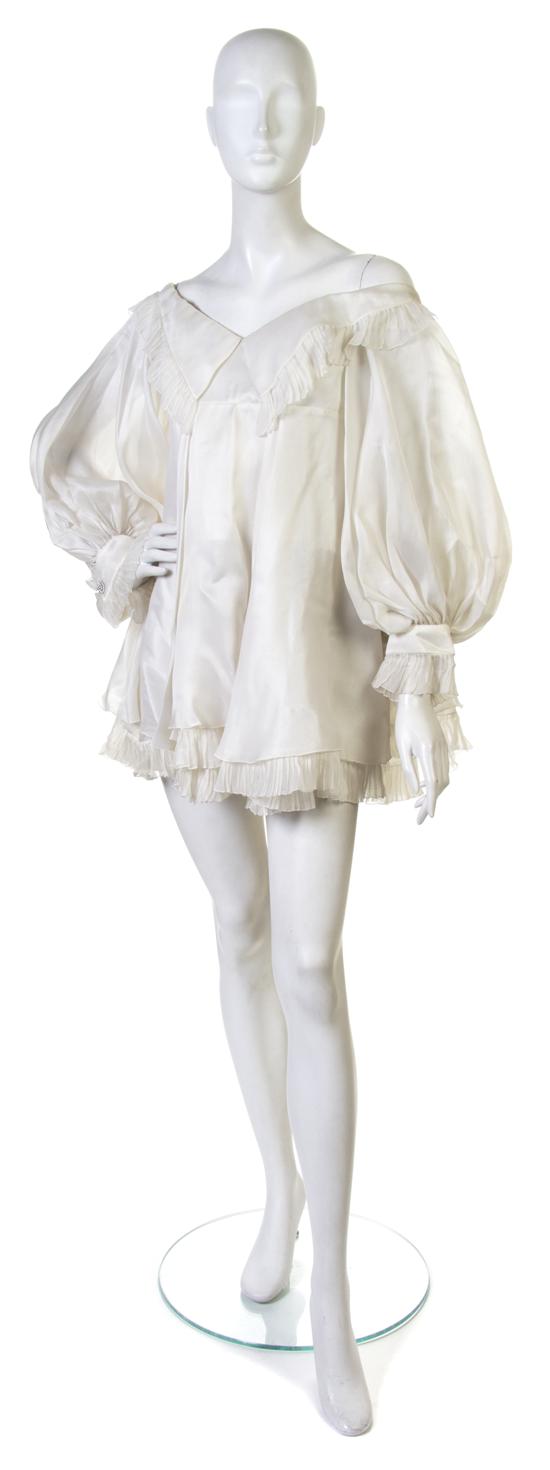 A Christian Dior Cream Silk Tunic