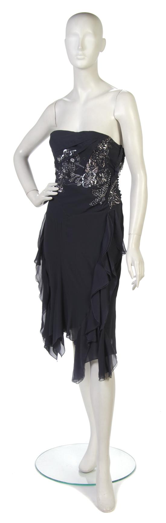 A Christian Dior Grey Chiffon