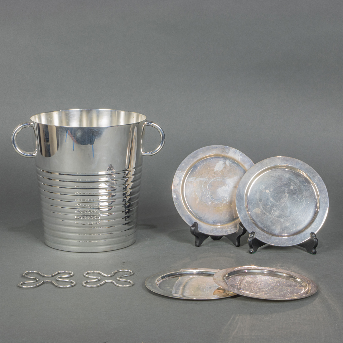 A CHRISTOFLE PLATED ICE BUCKET EN
