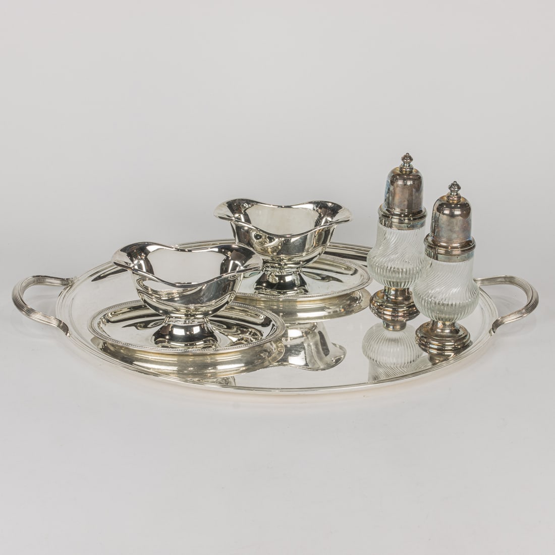 A CHRISTOFLE PLATED TEA TRAY EN