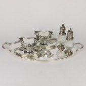 A CHRISTOFLE PLATED TEA TRAY E