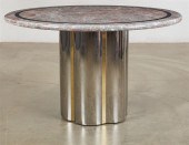 A CHROME, BRASS, AND MARBLE PE