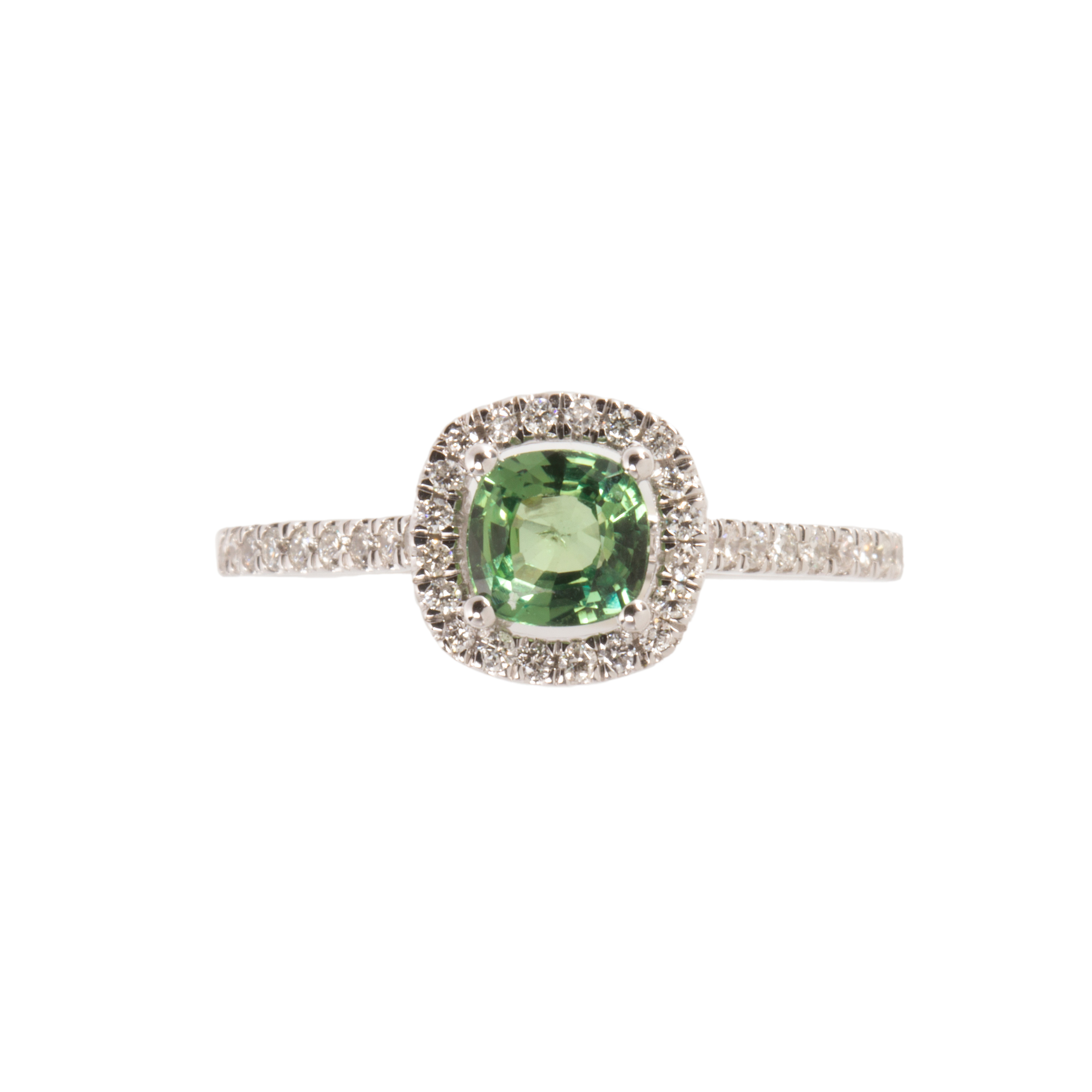A CHRYSOBERYL, DIAMOND AND FOURTEEN