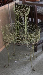 A circular wirework jardini?re