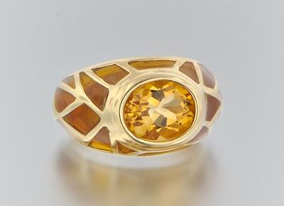 A Citrine and Plique A Jour