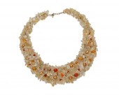 A CITRINE CLUSTER BIB NECKLACE