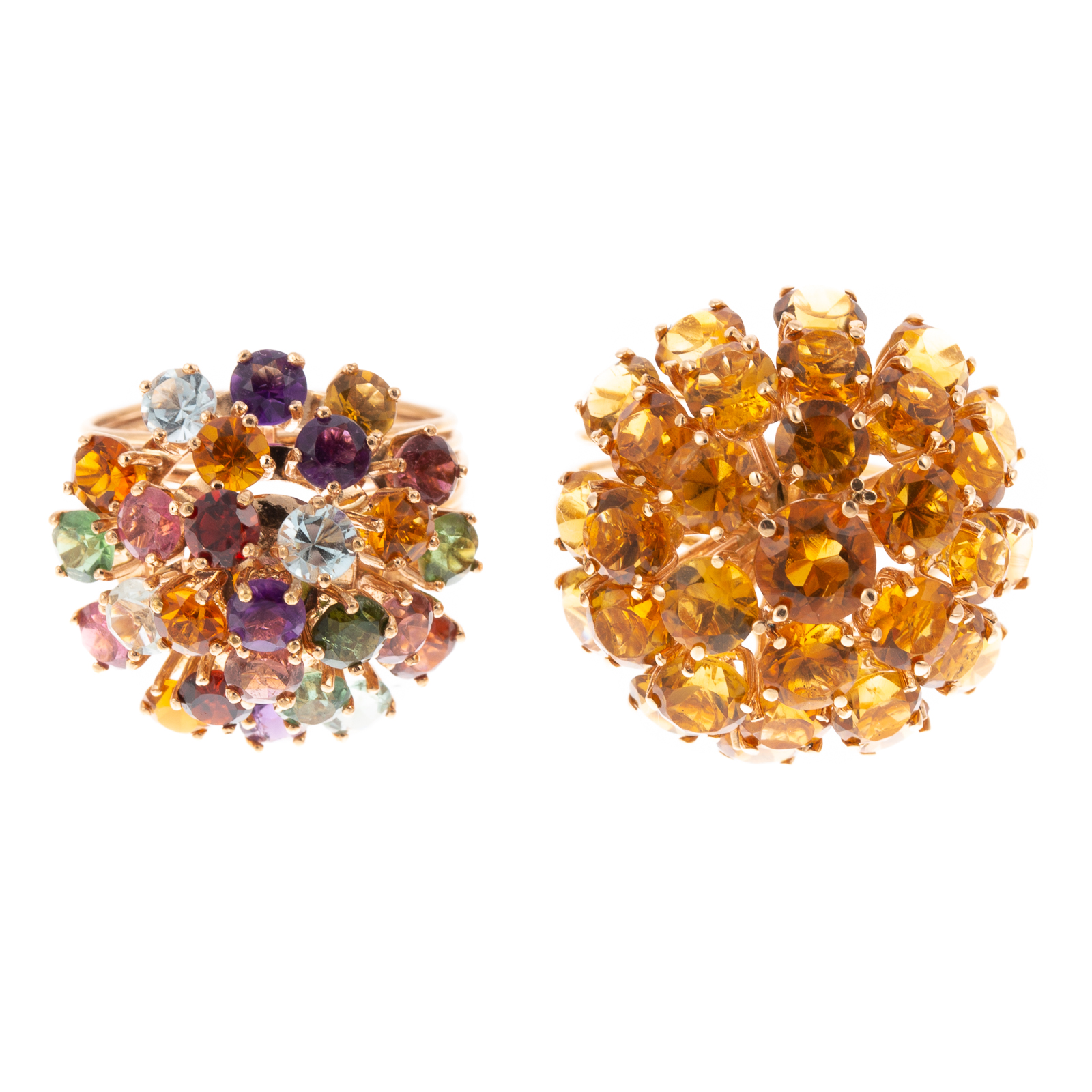 A CITRINE & MULTI-GEMSTONE DOME
