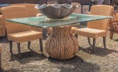 A CLASSICAL STYLE GLASS TOP PA