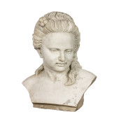 A CLASSICAL STYLE MARBLE BUST