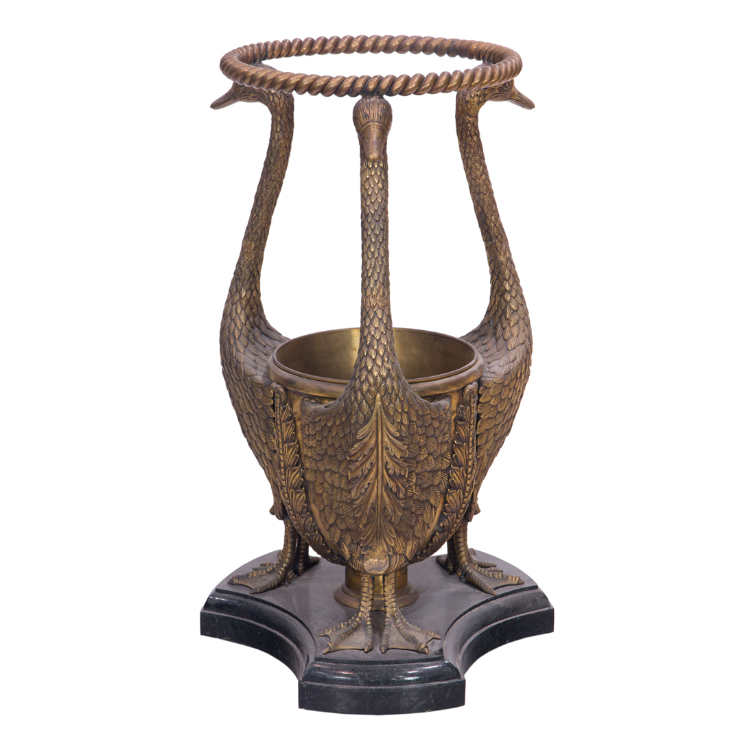 A CLASSICAL STYLE PATINATED METAL