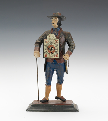 A Clock Peddler Figurative Clock