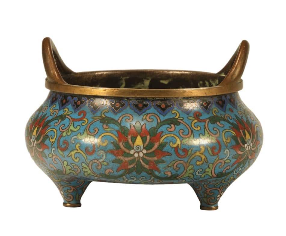 A CLOISONNÉ ENAMEL BRIDGE HANDLES