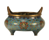A CLOISONNÉ ENAMEL BRIDGE HAND