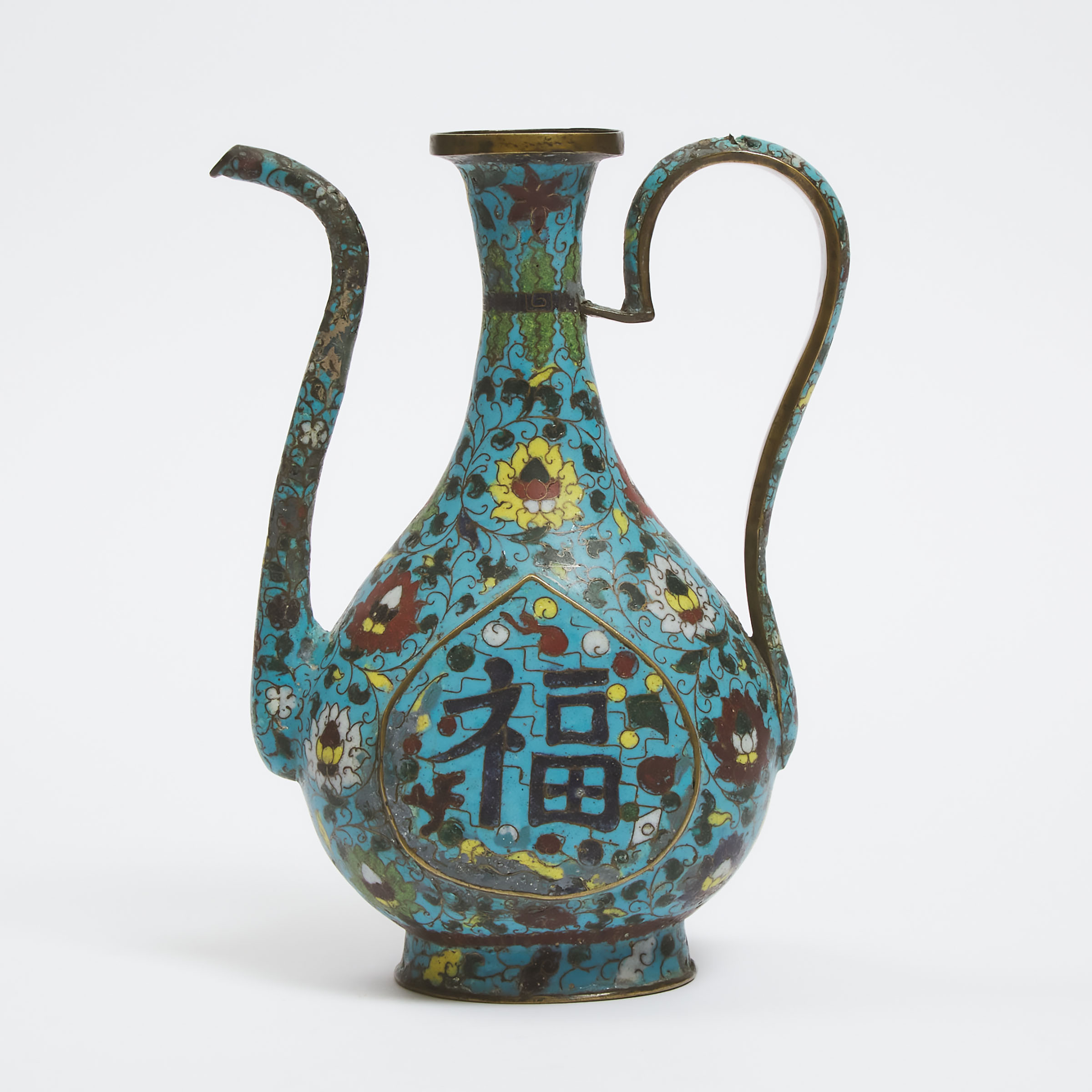 A Cloisonné Enamel Ewer,