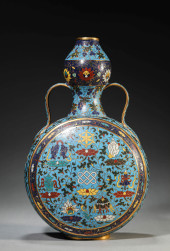 A CLOISONNÉ ENAMEL 'FLORAL AND